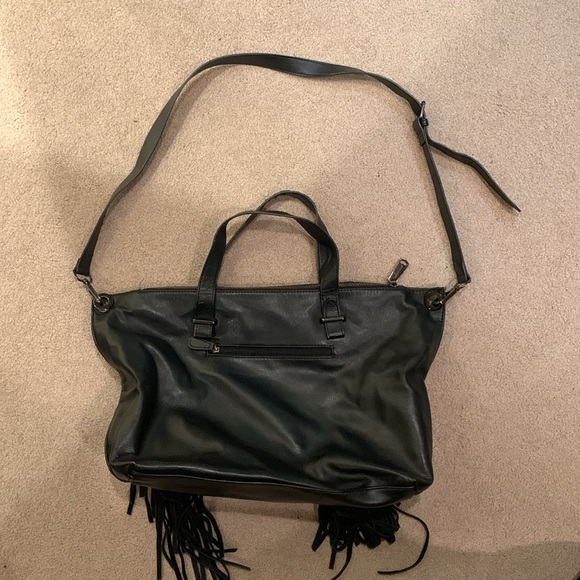 Steve Madden Black Fringe Tote - Picture 5 of 9